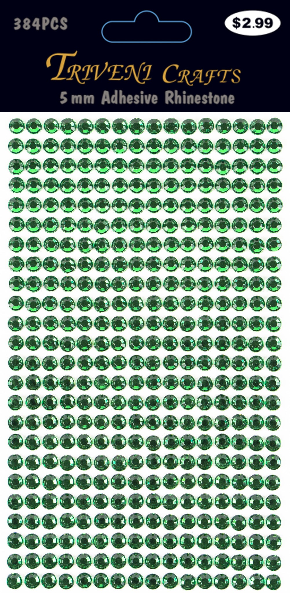 Rhinestone Dot Stickers - 5mm - Emerald