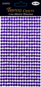 Rhinestone Dot Stickers - 5mm - Dark Purple
