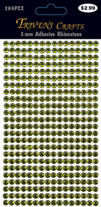 Rhinestone Dot Stickers - 5mm - Olive