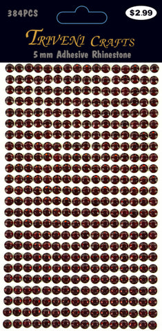 Rhinestone Dot Stickers - 5mm - Garnet