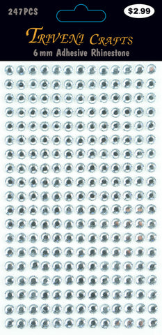 Rhinestone Dot Stickers - 6mm - Clear