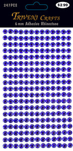 Rhinestone Dot Stickers - 6mm - Amethyst