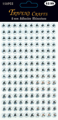 Rhinestone Dot Stickers - 8mm - Clear
