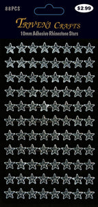 Rhinestone Star Stickers - 10mm - Clear
