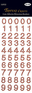 Rhinestone Number Stickers - Red