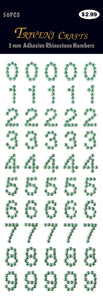 Rhinestone Number Stickers - Emerald