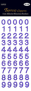 Rhinestone Number Stickers - Amethyst
