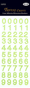 Rhinestone Number Stickers - Peridot