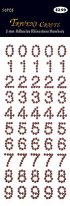 Rhinestone Number Stickers - Garnet