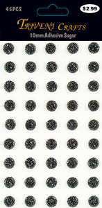 Rhinestone Sugar Stickers - 10mm - Black