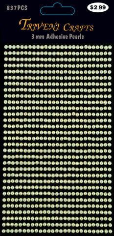 Pearl Dot Stickers - 3mm - Beige