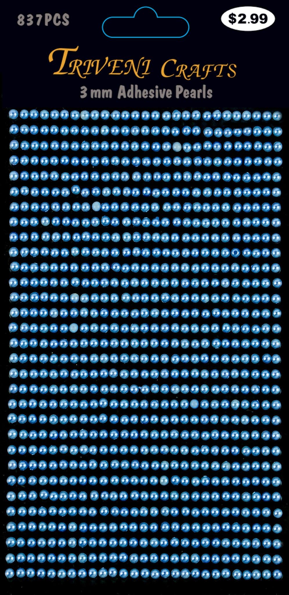 Pearl Dot Stickers - 3mm - Blue