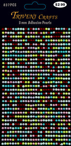 Pearl Dot Stickers - 3mm - Multi