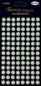Pearl Sunflower Stickers - 8mm - White