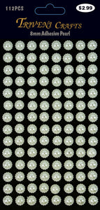 Pearl Sunflower Stickers - 8mm - Cream