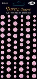 Enamel Dots Stickers - 6-10mm - Pink