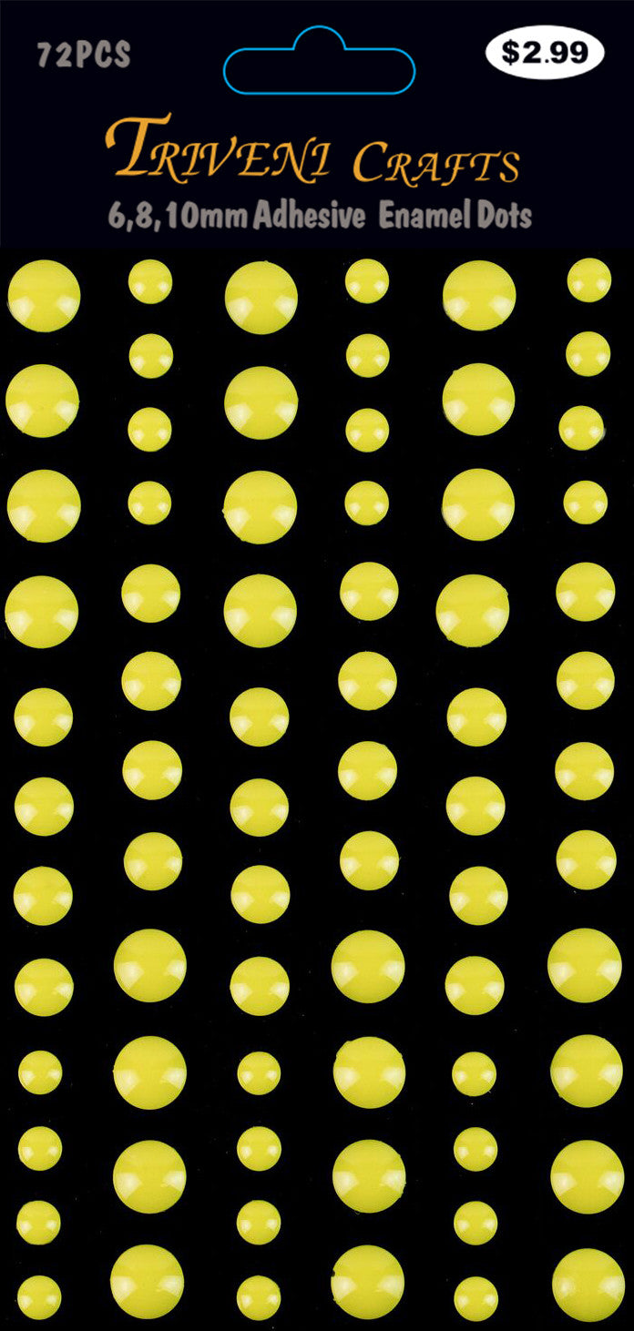 Enamel Dots Stickers - 6-10mm - Yellow