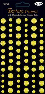 Enamel Dots Stickers - 6-10mm - Yellow