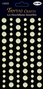Enamel Dots Stickers - 6-10mm - White