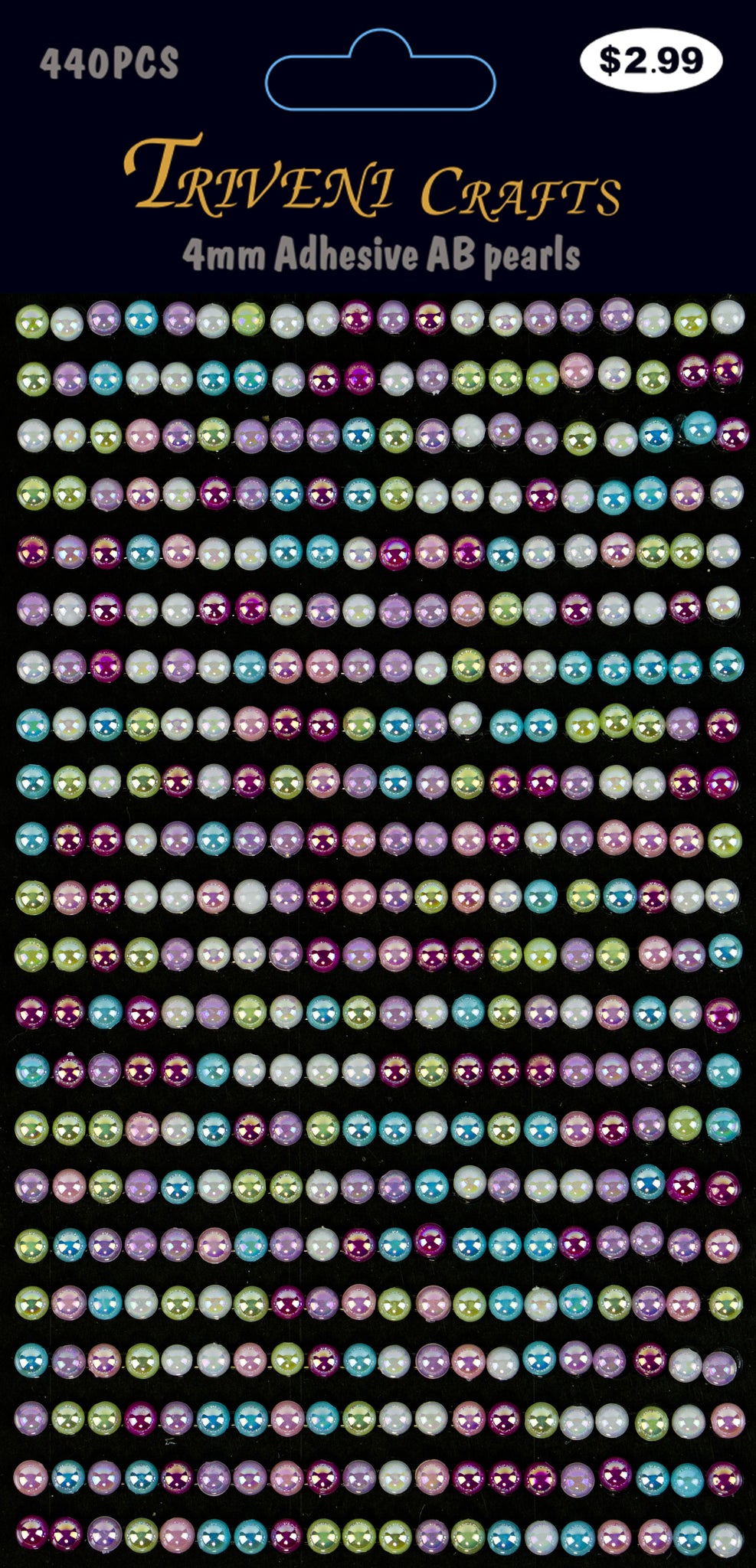AB Pearl Stickers - 4mm - Multi