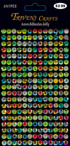 Pearl Faceted Jelly Stickers - 6mm - Multi
